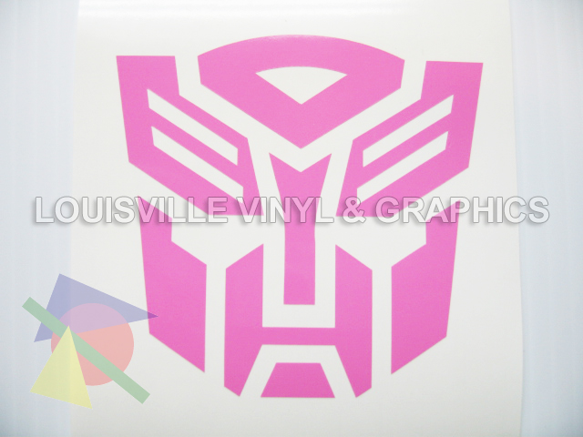 Soft Pink Transformers Autobot Classic Decal  