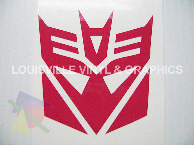 Hot Pink Transformers Decepticon Vinyl Decal  