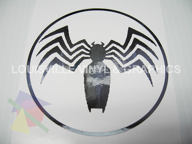 Black Chrome Spiderman Venom Vinyl Decal  