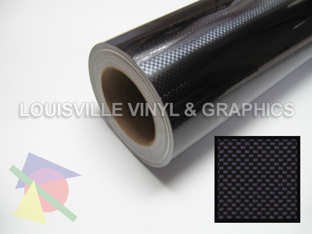 25 Wide Black Carbon Fiber Vinyl Sign Film Roll  