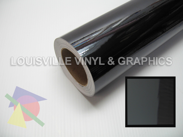 25 Wide Black Chrome Polished Vinyl Sign Film Roll  