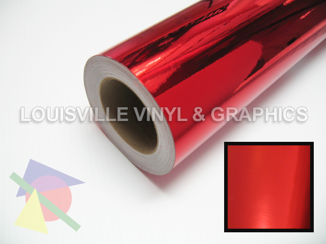 25 Wide Red Chrome Polished Vinyl Sign Film Roll  