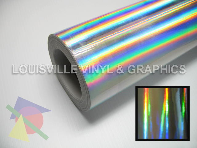 25 Wide Silver Holographic Vinyl Sign Film Roll  